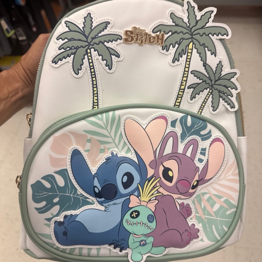 Disney Stitch and Friends Kids Backpack - White and Green